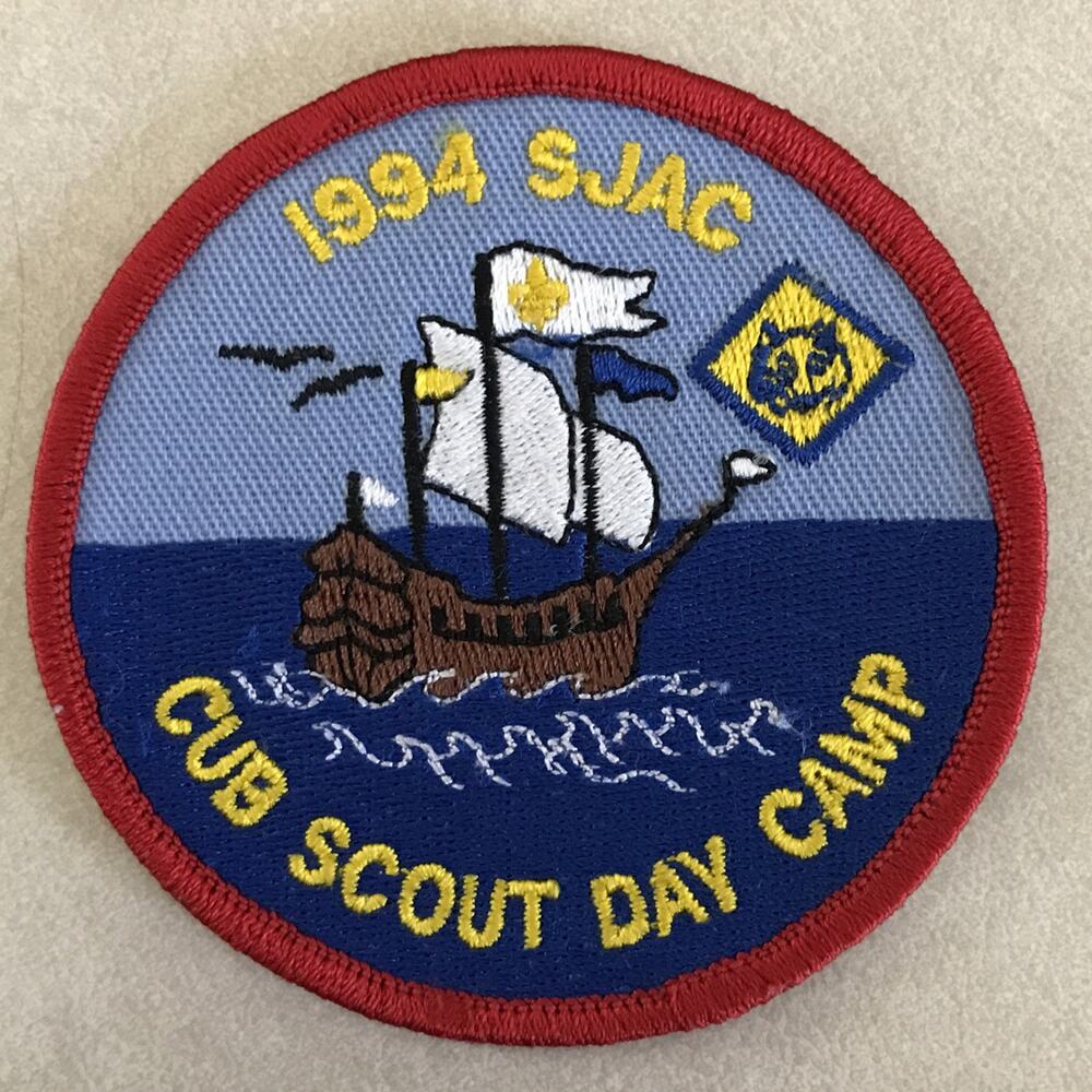 Vintage 1994 SJAC BSA Boy Cub Scout America Day Camp Sew On Patch 3"